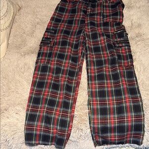 Romwe Plaid Pants - Red, Green, and Black
